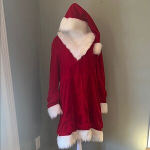 Women’s Red Santa Dress with White Trim Sz M